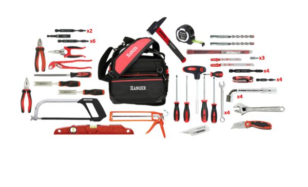 Composition d'outillage générale sac + 73 outils - Hanger