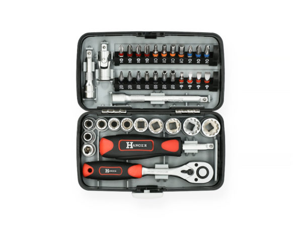 Coffret de douilles 1/4' compact 38 pièces HANGER 251005 – Image 3