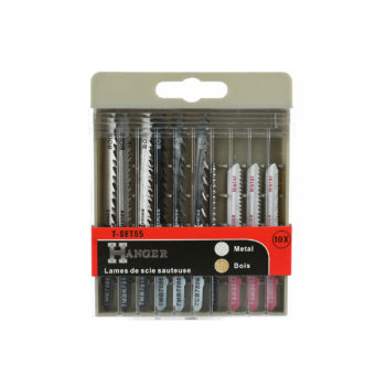Kit de 10 lames T-SET55 pour scie sauteuse bois et métal HANGER 150290