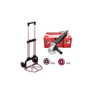 Meuleuse d'angle MH13-125 avec 60 disques + diable pliant 70 kg Hanger