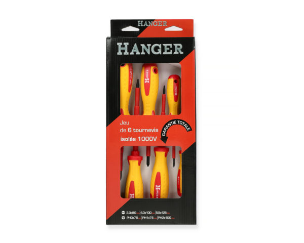 Jeu de 6 tournevis isolés plats et cruciformes HANGER 132090 – Image 8