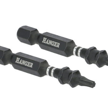 Jeu de 2 embouts impact 1/4'' pour vis étoile T10 50 mm HANGER 134060