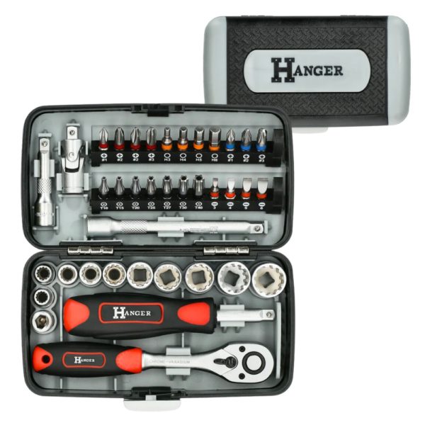 Coffret de douilles 1/4' compact 38 pièces HANGER 251005 – Image 5