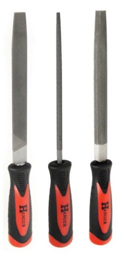 Set de 3 limes emmanchées demi-douces longueur 200 mm HANGER 110390