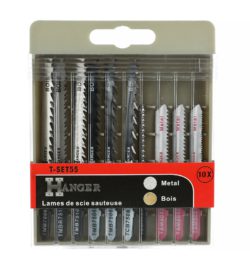 Kit de 10 lames T-SET55 pour scie sauteuse bois et métal HANGER 150290
