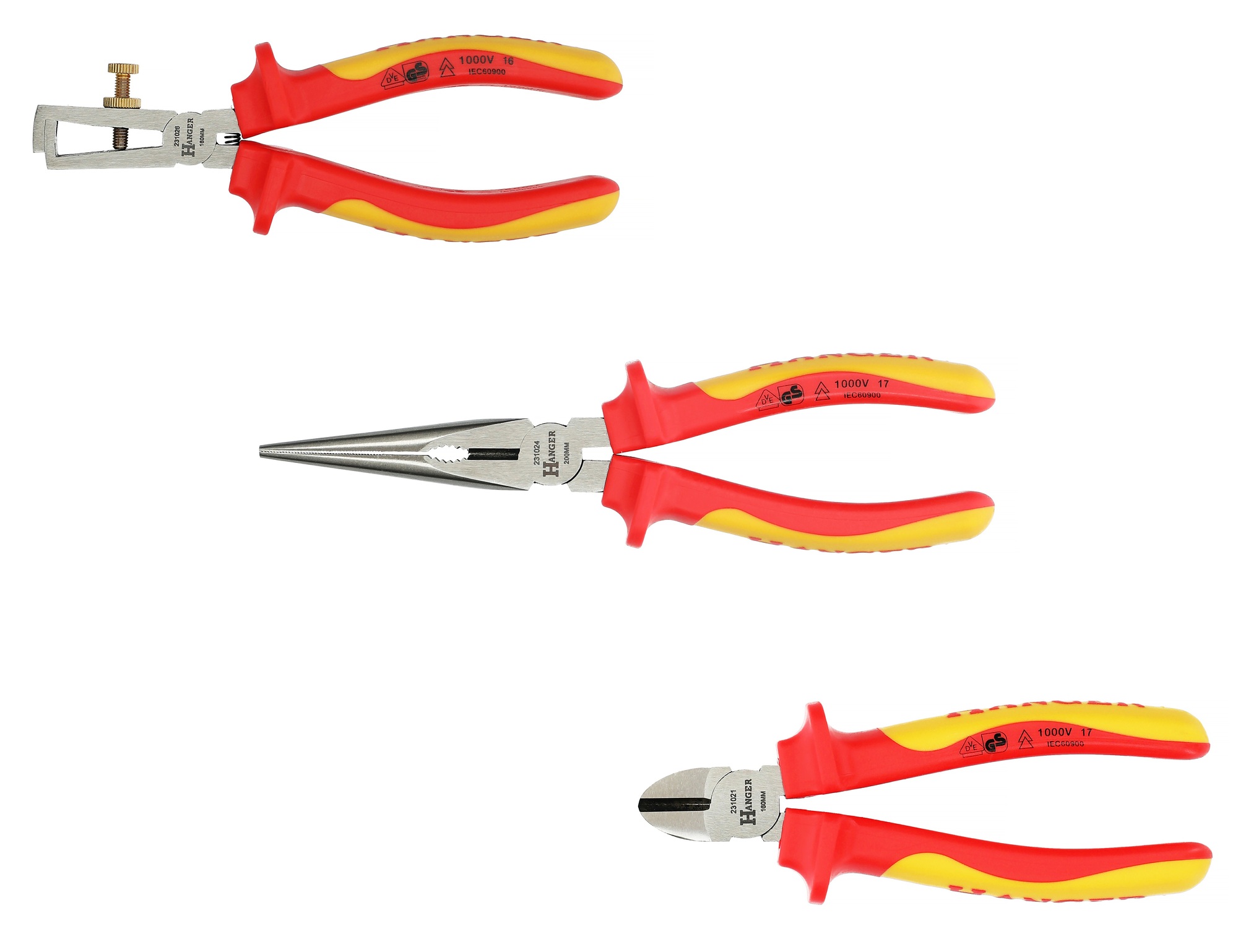 Jeu de 3 pinces isolées 1000 V HANGER 231098